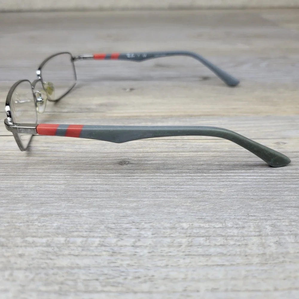 Ray-Ban Eyeglasses Frames RB 1030 4008 Gunmetal Gray Red Striped Kids 47-16-125